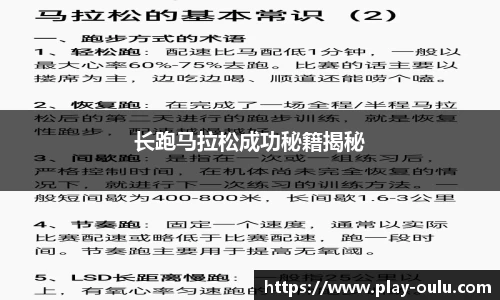 长跑马拉松成功秘籍揭秘